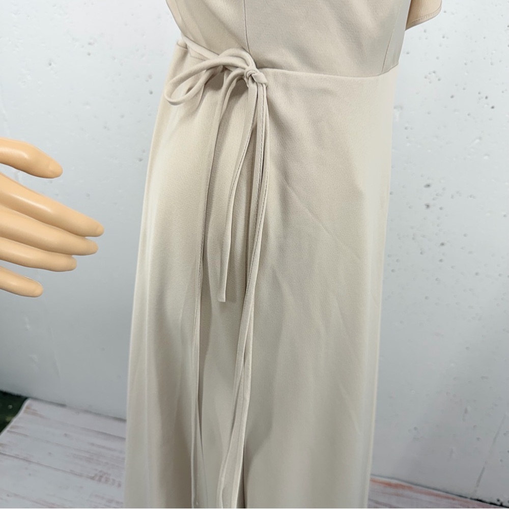 BHLDN Sachin & Babi Size 4 Tansy Satin Oyster Ruffle Lined Maxi Wrap Dress - Picture 14 of 16